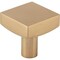 Jeffrey Alexander 1-1/8" Overall Length Satin Bronze Square Dominique Cabinet Knob 845SBZ - alternate 1